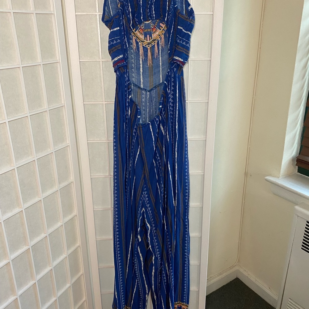 Blue pattern jumpsuit - Picture 6 of 6